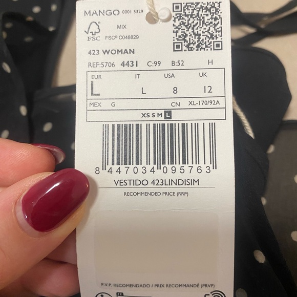 Mango polka dot high low gauze dress - Picture 5 of 5